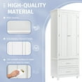 thumbnail image 4 of Tall Storage Cabinet, Storage Cabinet with 2 Drawers and 3 Tier Adjustable Shelves, Pantry Storage Cabinet for Bathroom, Dining Living Room, White, 4 of 9