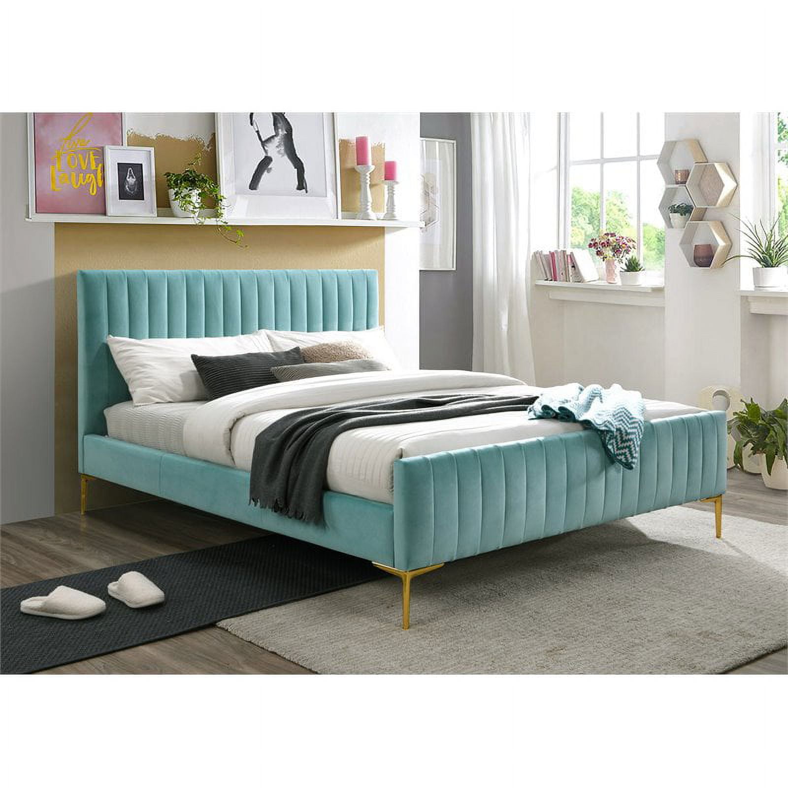 Currin queen upholstered low profile platform bed outlet