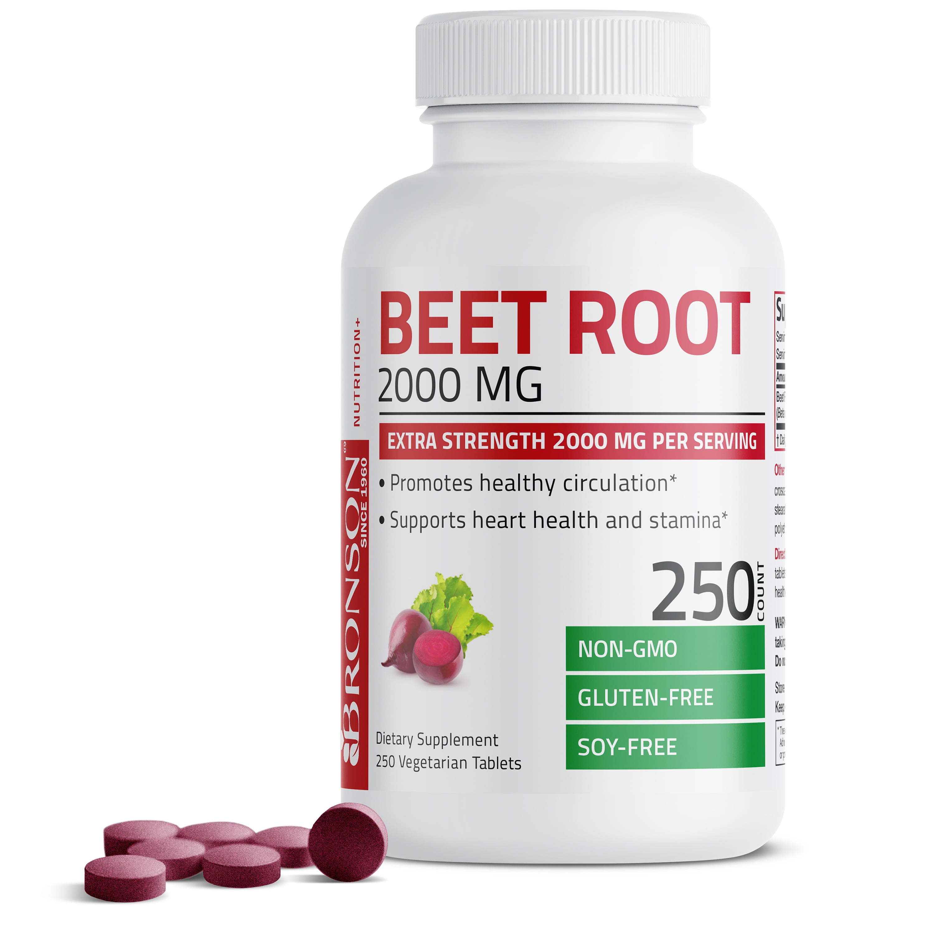 Bronson Beet Root 2000mg Extra Strength 2000mg Per Serving, Promotes