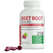 Bronson Beet Root 2000mg Extra Strength 2000mg Per Serving, Promotes Healthy Circulation Supports Heart Health & Stamina, Non-GMO, 250 Vegetarian Tablets