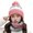 Pink, variant on Naierhg Beanie 2Pcs/Set Autumn Winter Women Beanies Hat Scarf Contrast Color Stripe Plush Lining Fluffy Ball Knitting Cap for OutdoorBlack