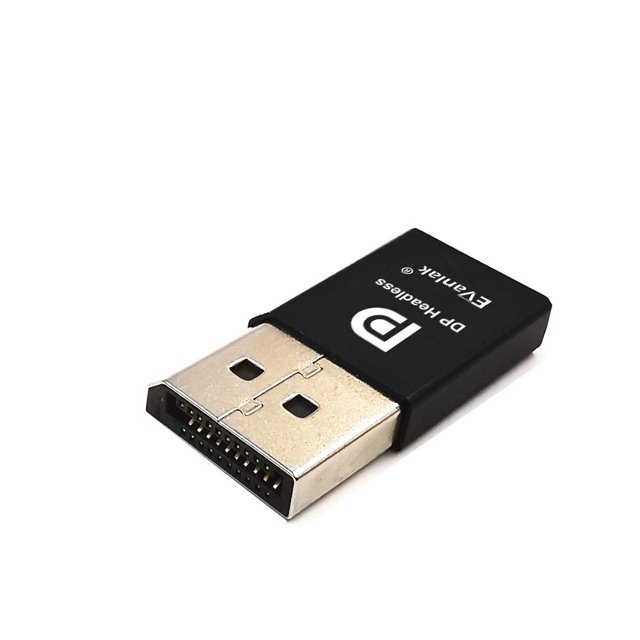 Emulador De Pantalla Fantasma Sin Cabeza Evanlak Displayport Para Pc 4K Dp Dummy Plug (Apto Sin Cabeza 1080@60Hz-3840X2160@17Hz)