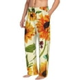 thumbnail image 2 of Balery Men'S Sunflowers And Butterflies Pants,Sleepwear Pants,Pajama Pants,Pj Bottoms Drawstring And Pockets-Small, 2 of 9