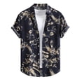 thumbnail image 1 of Camisas De Para Hombre Camisa de manga corta de verano casual de primavera con botones impresos para hombre y blusa de hombre abstracta (Black, S), 1 of 5