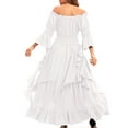 thumbnail image 3 of Victorian Dress Costume Women Gothic Witch Dress Medieval Wedding Dress Halloween Party Costumes White XXL, 3 of 5