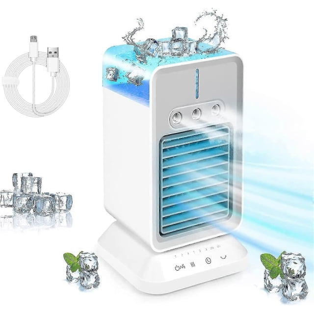 Mobile Air Conditioner, Mini Evaporative Air Cooler, 4 In 1 Air Cooler, Quiet Portable Air Conditioner, 3 Speeds, 2/4h Timer, Usb Fan Fan For Home/off