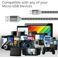 thumbnail image 6 of Micro USB Cable 10ft,Fasgear 3 Pack Fast Charging Android Charger USB 2.0 High Speed Data Transfer Nylon Braided Compatible for PS4 Controller, Micro USB Smartphones, MP3,3m(Black,White,Rose), 6 of 6