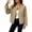 Khaki-Fleece Jacket Women, variant on Womens Wool Blend Zip Up Cropped Jacket Crew Neck Short Pea Coats Bomber Jackets