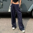 thumbnail image 1 of Cotton Parachute Cargo Pants Drawstring Elastic Waist Y2k Style Loose Trousers, 1 of 9
