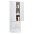 thumbnail image 2 of GZXS Bathroom Storage Freestanding Floor Linen Cabinet with 3 Drawers, White, 2 of 10