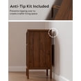 thumbnail image 7 of EYYTHUNG Record Player Stand with Vinyl Record Storage Holds up to 180 Albums, Large Turntable Stand Dispaly Shelf, Farmhouse Wood End Table, Brown, 7 of 7