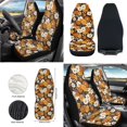 thumbnail image 1 of HUIACONG Daisy 12 Pcs Car Seat Cover Car Steering Wheel Cover Auto Seat Belt Cover Car Garbage Can Car Organizer Car Armrest Cover Pad Car Coasters Keychain Fit for Most Car SUV, 1 of 3