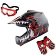 thumbnail image 1 of Casco WOW para niños, motocross, BMX, ATV, dragón, rojo, talla L, 1 of 9