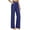 Blue, variant on Nmnitkp Women's Cotton Linen Pants Summer Wide Leg Pants High Waisted Palazzo Trousers Flowy Lounge Casual Elastic Lightweight Pockets