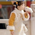 thumbnail image 5 of Otqutp Little Girls Fleece Lined Cheongsam Dress Long Sleeve Cute Chinese New Year Dress Traditional National Qipao 𝗧ang Suit, 5 of 8