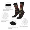 thumbnail image 3 of Gukieu Classical Rose Crown Skull Print Contrast Color Mid-calf Socks, Sweat-wicking Athletic Socks, Unisex Clothing Accessories, 3 of 6