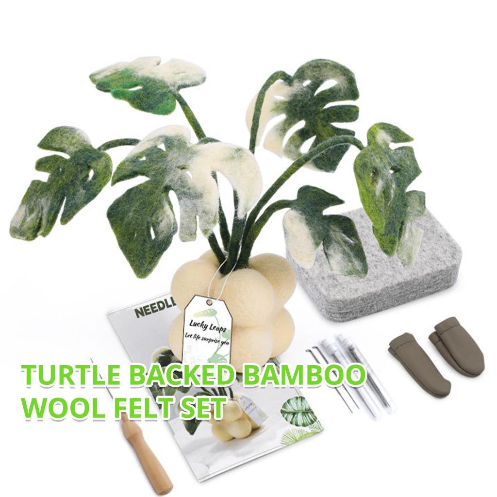 Rvaymup Monstera Plant Needle Felting Set with Felting Needle Instruction Felting Pad