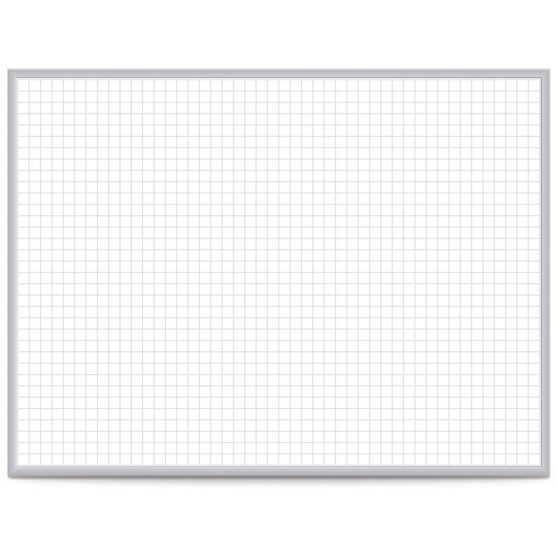 White Metal Gray Cork Bulletin Memo Board Magnetic 18" x 18" Square Grid Line 