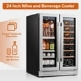 thumbnail image 4 of Ca'Lefort Wine Cooler Beverage Refrigerator, Hold 160 Cans and 40 Bottles Dual Zone Wine Fridge Freestanding & Built-in with Stainless Steel frame for Kitchen Office, 4 of 7