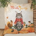thumbnail image 3 of Happy Thanksgiving Maine Coon with Turkey Pumpkins Autumn Vibes Quilt Blanket Cat Lover Kitten Owner Gifts Cozy Comforter Throw Blanket - 12018, 3 of 5