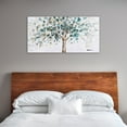 thumbnail image 3 of Abstract art"Golden Blue Leaves" oil painting prints Wall Art for living room, bedroom, Bar - Wrapped Canvas Prints, 3 of 5