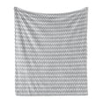 thumbnail image 1 of Abstract Soft Flannel Fleece Throw Blanket, Simplistic Circular Symmetrical Motifs Repetitive Wavy Monochrome Pattern, Cozy Plush for Indoor and Outdoor Use, 70" x 90", White and Grey, by Ambesonne, 1 of 5