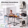 thumbnail image 5 of TV Tray Table with Cup Holders, Portable C-Shaped Side Dinner Tray Table, Adjustable 6 Heights & 3 Tilt Angle for Living Room, Bedroom, Black, 5 of 15