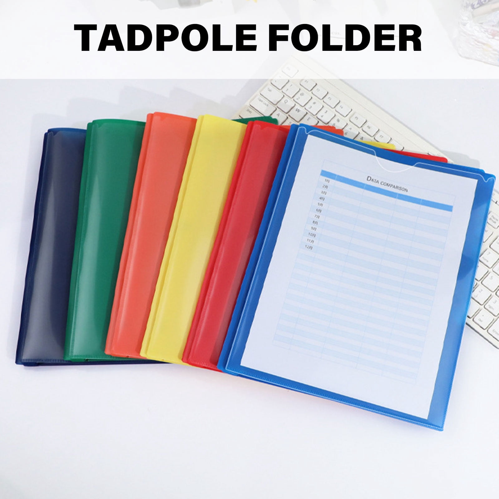 10Pcs Letter Size Paper Folder with Two Pockets and Business Card Holder, Two Pocket Folders with 3 Prong for Office