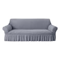 thumbnail image 3 of Yhmxh Funda elástica antideslizante para sofá, lavable, para sofá cama, fácil de colocar, con borde elástico y faldón, reutilizable y a prueba de polvo para sofás de 1 a 4 plazas., 3 of 6