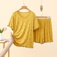 thumbnail image 4 of BUIGTTKLOP Pajamas Sets for Women Cute Star Print Summer Short Sleeve Tops Shorts Sleepwear 2 Piece Lounge Sets, 4 of 6