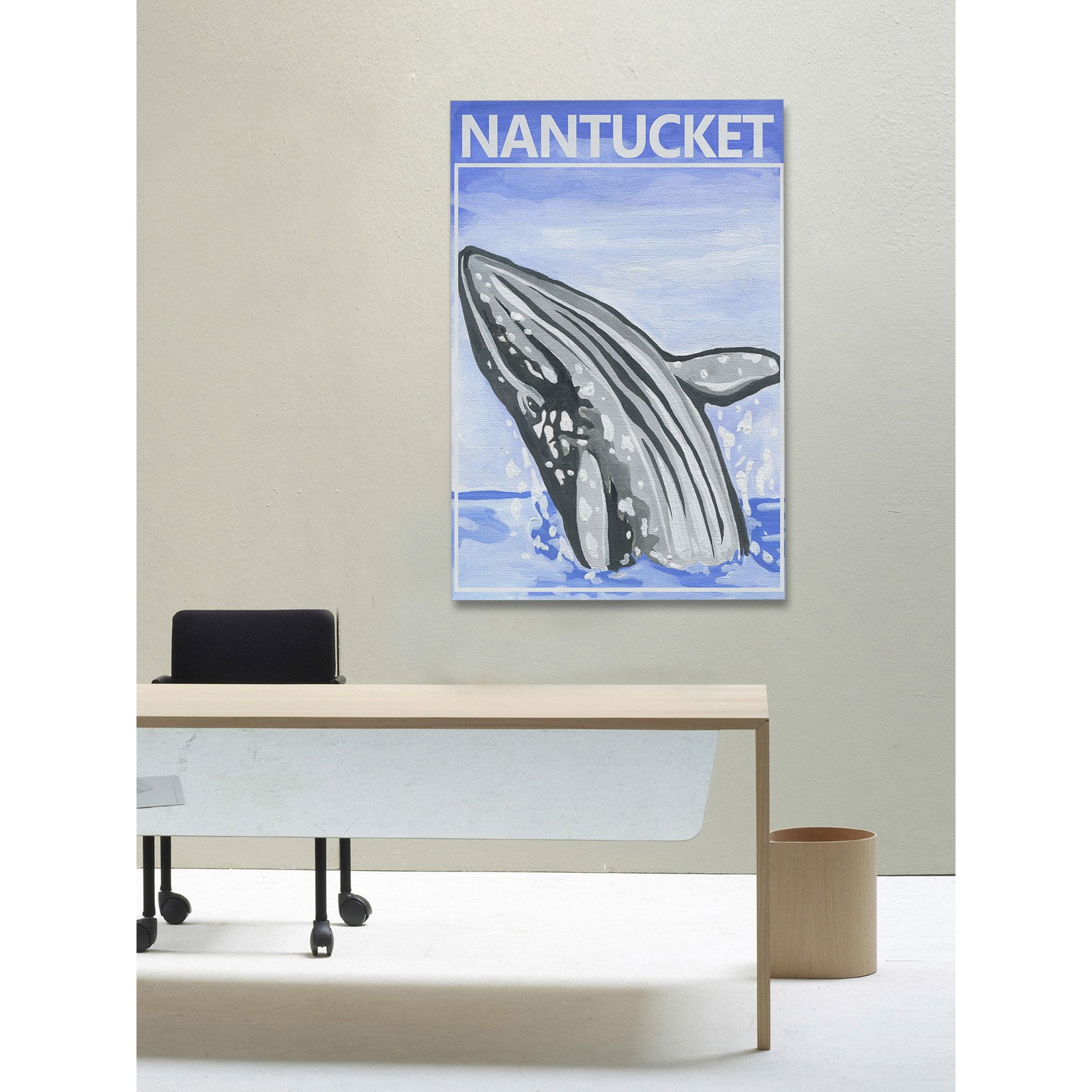 "Jumping Whale" Painting Print on Wrapped Canvas