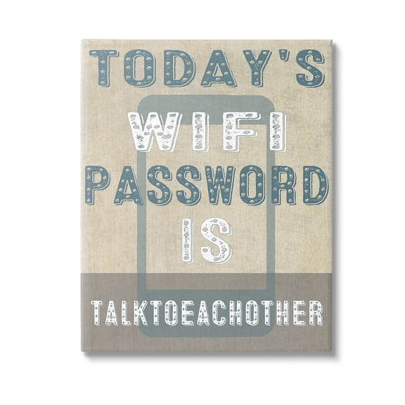 Stupell Industries Funny Wi-Fi Password Typography Painting Gallery Wrapped Canvas Art Print Wall Art, 16 x 20
