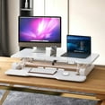 thumbnail image 3 of Mount-It! Electric Standing Desk Converter with 38" Desktop, White, 3 of 9