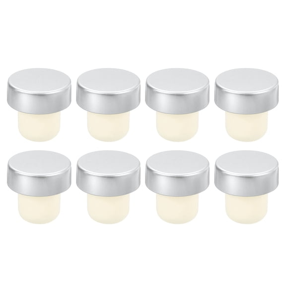 Uxcell 8Pack T-shaped Stoppers, 0.91inch Cork Wine Stopper Wine Bottle Corks, Silver