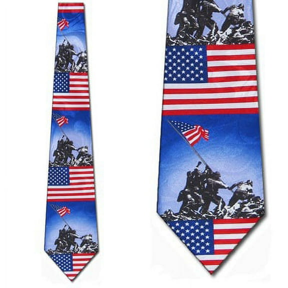 US Flag and monument (Navy background) Necktie Men
