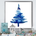 thumbnail image 1 of Designart Blue Winter Christmas Tree Ii Traditional Framed Wall Art, 1 of 4