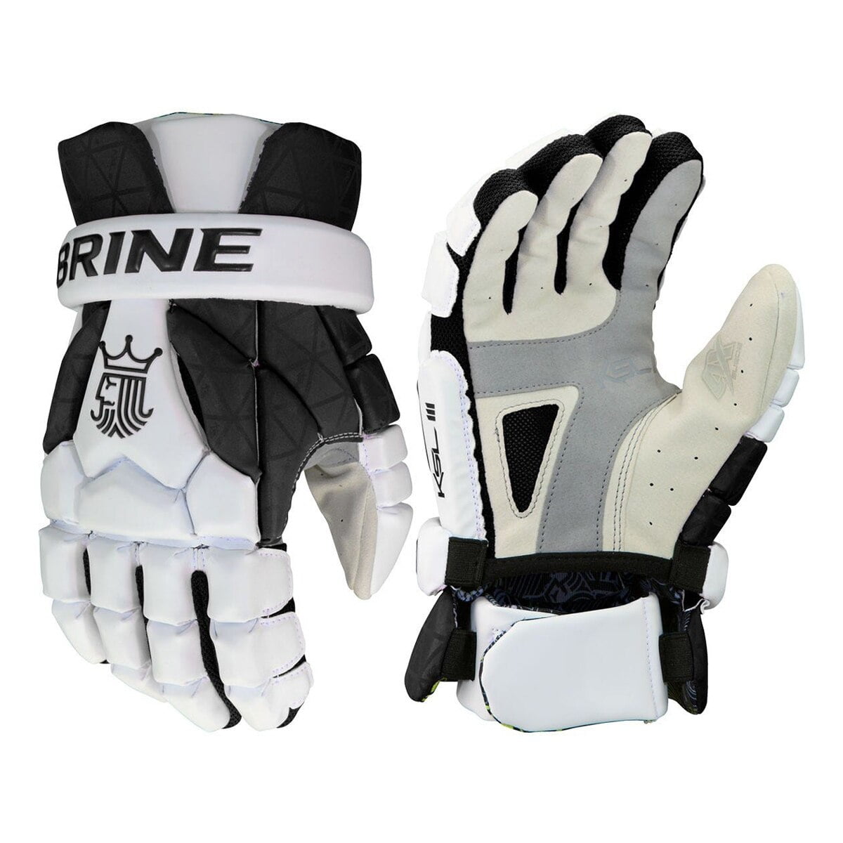 Brine King Superlight 3 Lacrosse Gloves Black, White