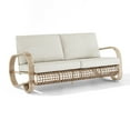 thumbnail image 4 of Iwicker Patio Wicker 2-Seater Outdoor Sofa Aluminum Garden Love seat Chair with Cushions, 4 of 6