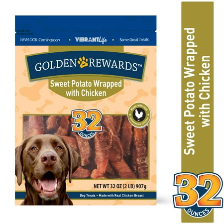 Golden Rewards Sweet Potato Wrapped with Chicken Dog Treats, 32 oz