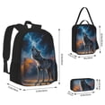 thumbnail image 4 of Naloa Lonely Night Sky Wolf Print Large Capacity Backpack Lunch Bag Pencil Case Combination 3 Piece Set for Student, 4 of 8