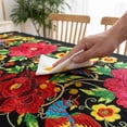 thumbnail image 4 of Mexican Floral Tablecloth for Dining Table, Mexican Folk Art Floral Tablecloth, Mexican Tablecloth, Vibrant Colorful Folk Art Pattern Table Cover, 4 of 7