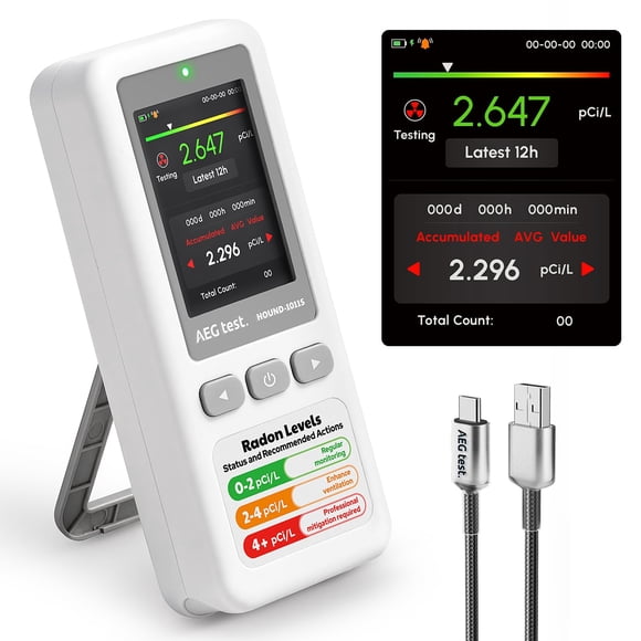 Detector de radón portátil AEGTEST HOUND-1011S con sensor de alta precisión