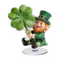 thumbnail image 2 of St Patricks Day Leprechaun Figurines Decorations Irish Shamrock St. Patricks Leprechaun Statue Clover Acrylic Resin Figurine Gifts for Spring Home Indoor Table Desk Shelf Holiday Decor, 2 of 6