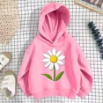 thumbnail image 6 of Cute Hoodies for Toddlers Girls Daisy Flower Print Pullover Sweatshirts Cool Casual Fall Winter Play Top Size 1-10, 6 of 7