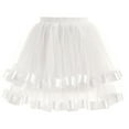thumbnail image 4 of Vedolay Skirts for Women Casual Elastic High Waist Tiered Layered A Line Skirt,White M, 4 of 4