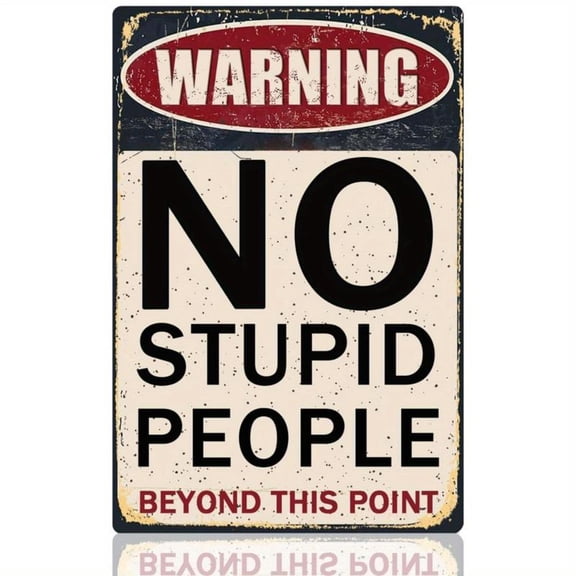 Contemporary Metal Sign "No People Beyond This Point" - Wall Hanging Decorative Plaque For Garage, For Man Cave, Room - Multipurpose, No Electricity Needed