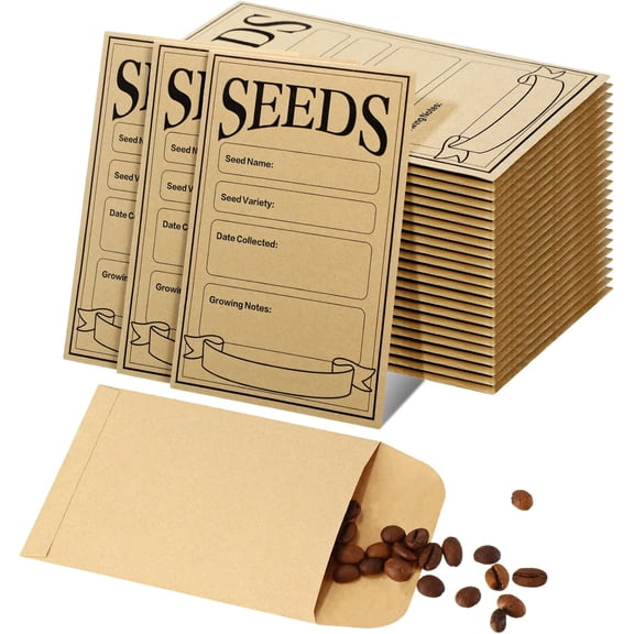 500 Pcs Kraft Small Seed Envelopes,2 1/4x3 1/2,Self-Adhesive Coin ...