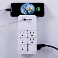 thumbnail image 3 of Protector contra Sobretensiones GE Blanco con 6 Salidas Giratorias y 2 Puertos USB, 3 of 8