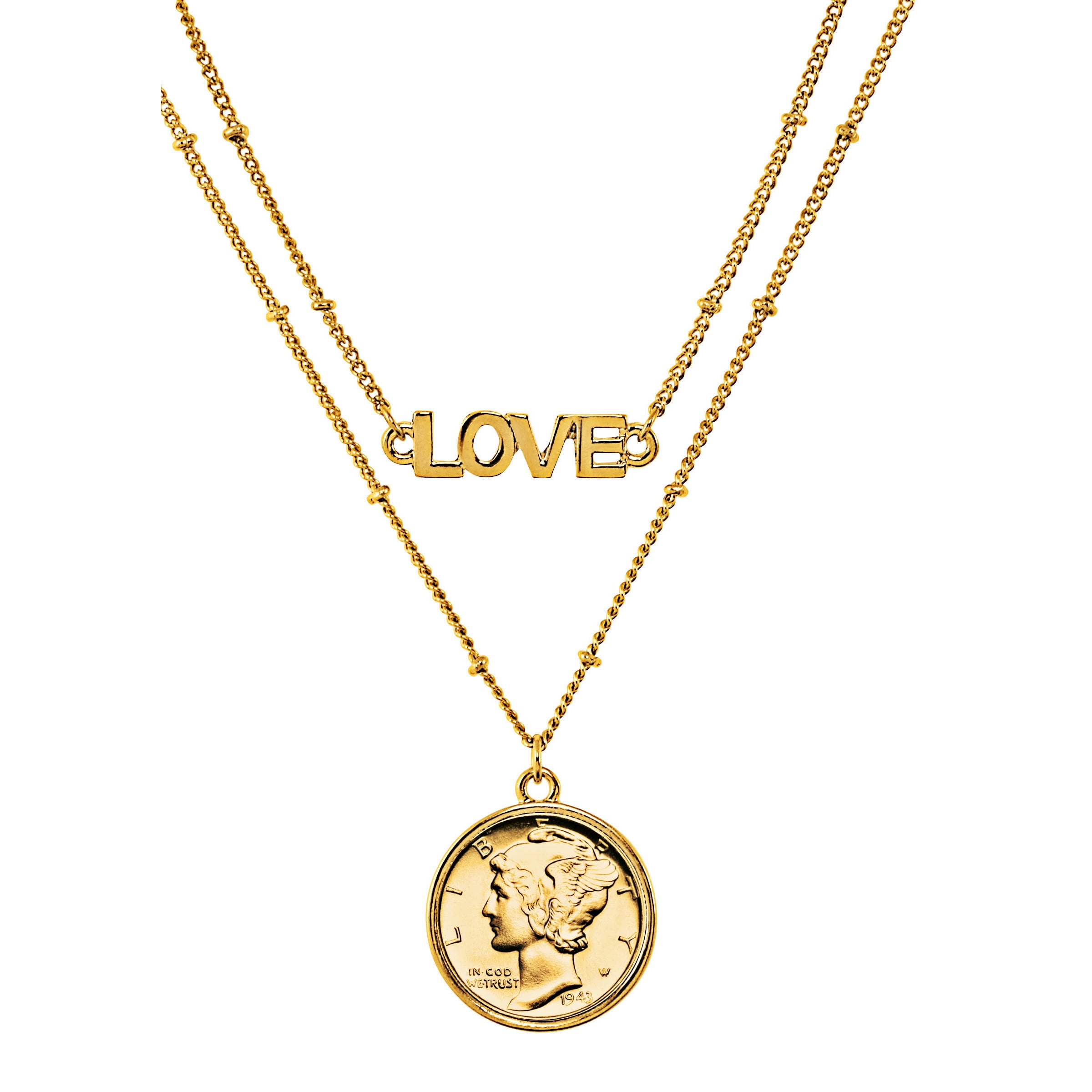 Dime on sale gold chain
