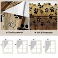 thumbnail image 3 of Cute Dog Claws Kitchen Window Curtains, Swag Curtains Valance for Bedroom Living Room Bathroom, Farmhouse Brown Wooden Grain Puppy Pawprints Rod Pocket Window Curtain Block Drapes 2 Panels 36"x45", 3 of 9